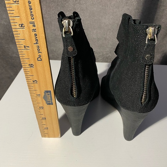 Rebecca Minkoff Sonny Wedge Leather Cut Out Open Toe Booties 8.5M - Picture 5 of 7